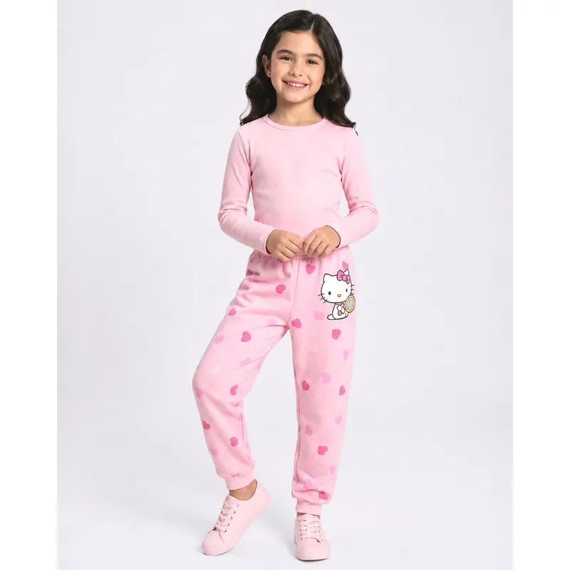 Calça Moletom Infantil Hello Kitty Rosa 18