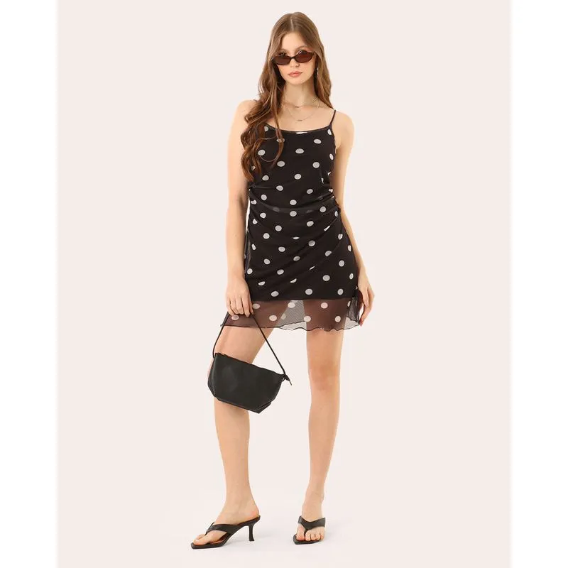 Vestido Feminino Tule Estampa Poá Preto M