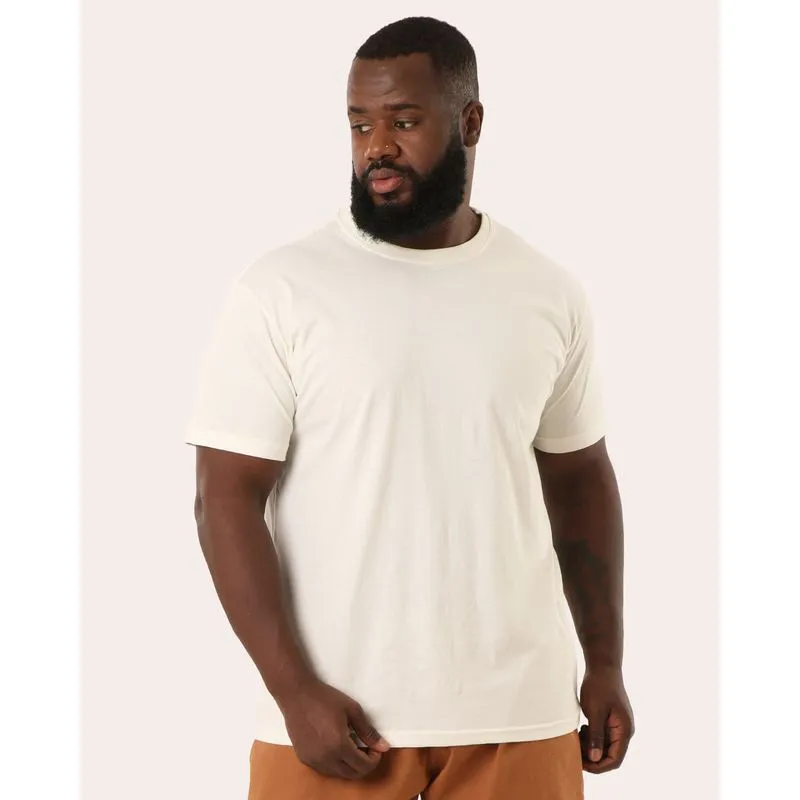 Camiseta Plus Size Masculina Algodão Manga Curta Off White G4
