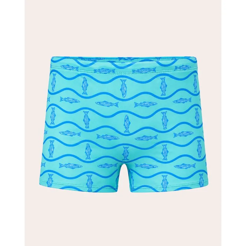 Sunga Boxer Juvenil Estampa Peixinhos Azul 16