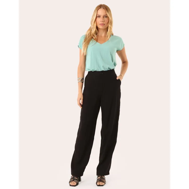 Calça Feminina Alfaiataria Reta Preta G