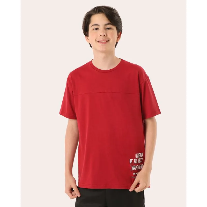 Camiseta Juvenil Algodão Manga Curta Movement Vermelha 16