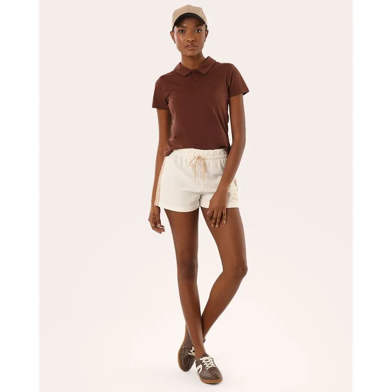 Short Feminino Moletinho Bordado New Jersey Off White PP