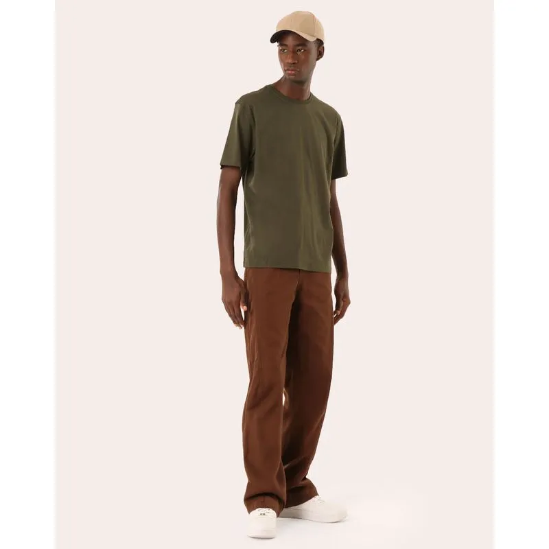 Calça Sarja Masculina Ballon com Recortes Bolsos Marrom 48