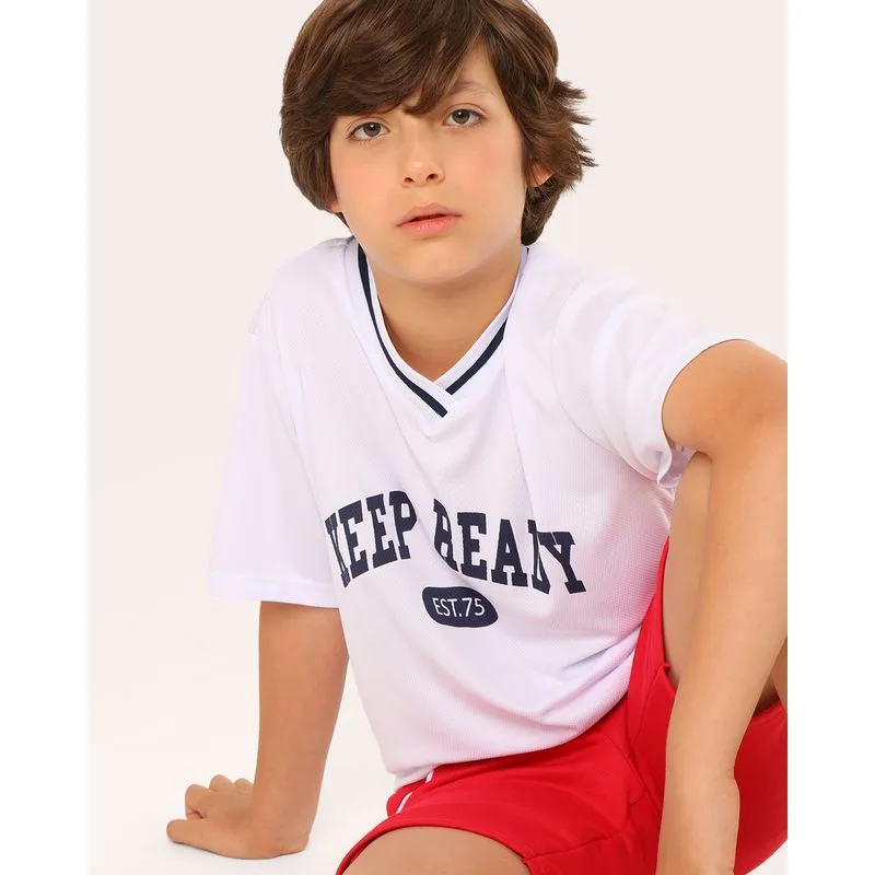 Camiseta Juvenil Estampa Manga Curta Branca 16