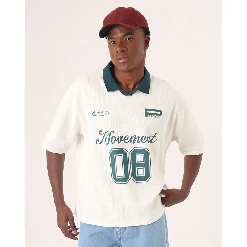 Camisa Polo Masculina Oversized Texturizada Off White GG