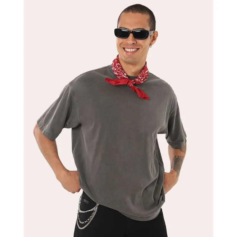 Camiseta Masculina Box Estonada Cinza M
