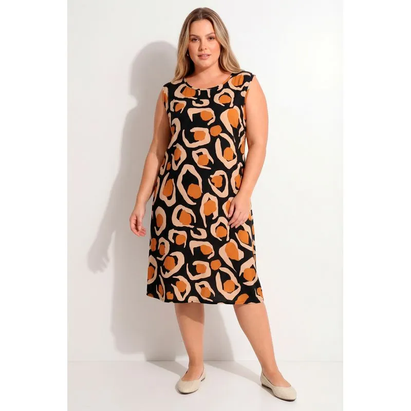 Vestido Viscose Plana Marrom GG