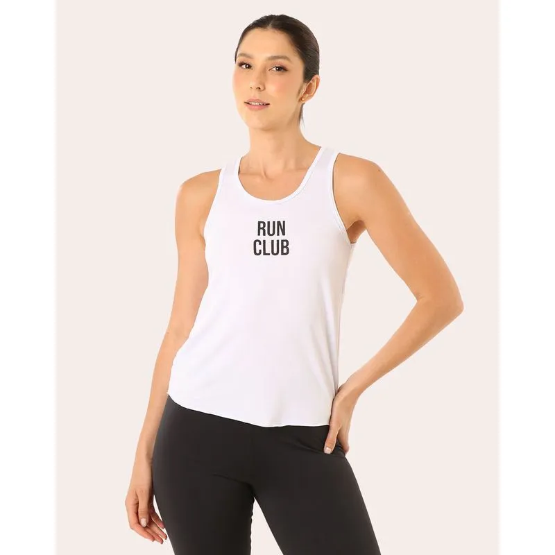 Regata Fitness Feminina Fitter Dry Fit Furadinha Branca P