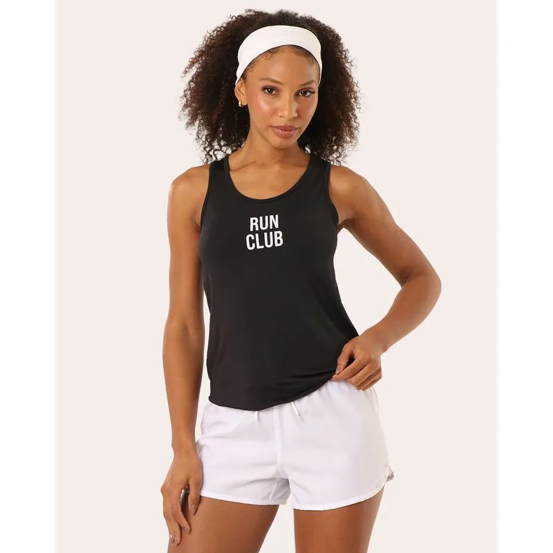 Regata Fitness Feminina Fitter Dry Fit Furadinha Preta GG