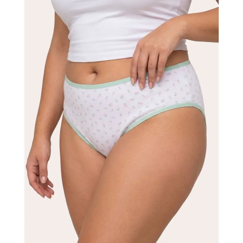 Calcinha Plus Size Feminina Estampada Branca 52