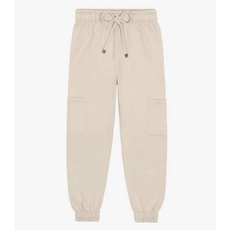 Calça Feminina Cargo Moletom Trick Nick Bege 4