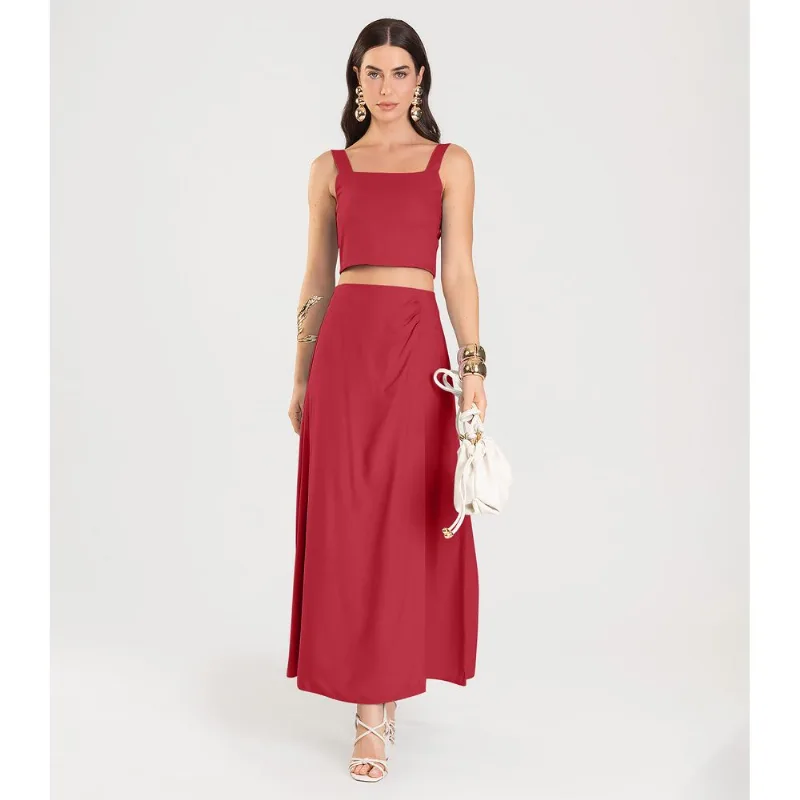 Top Liso Feminino Dianna Vermelho M