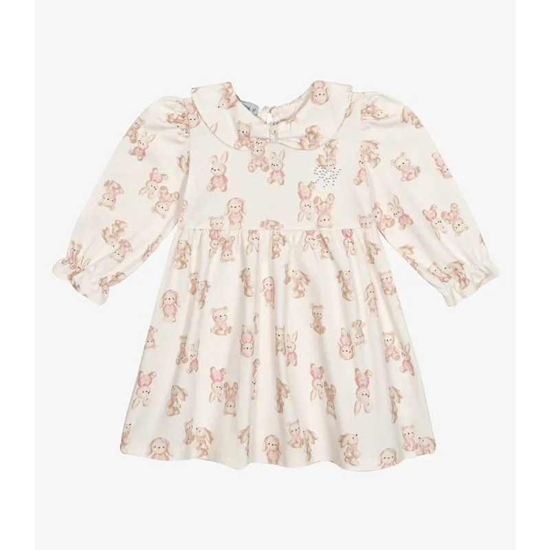Vestido Manga Longa Menina Trick Nick Bege M