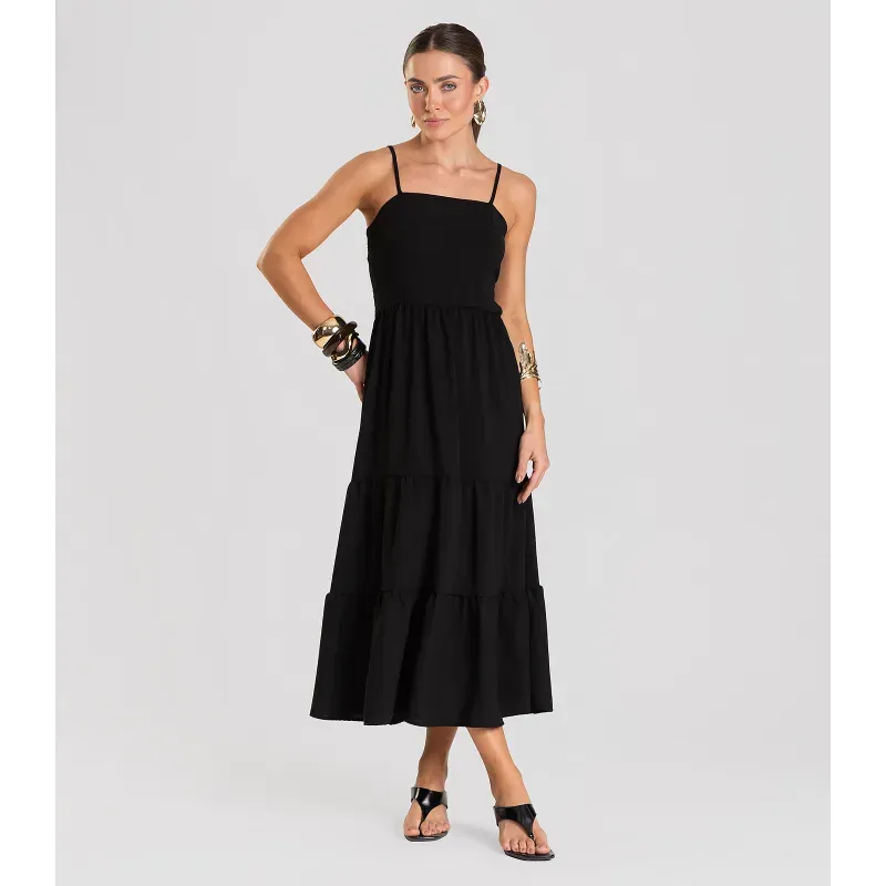 Vestido Feminino Midi Dianna Preto G