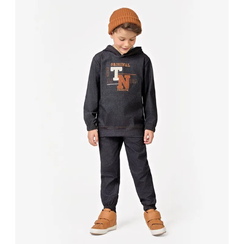 Conjunto Blusão Com Capuz E Calça Trick Nick Preto 1