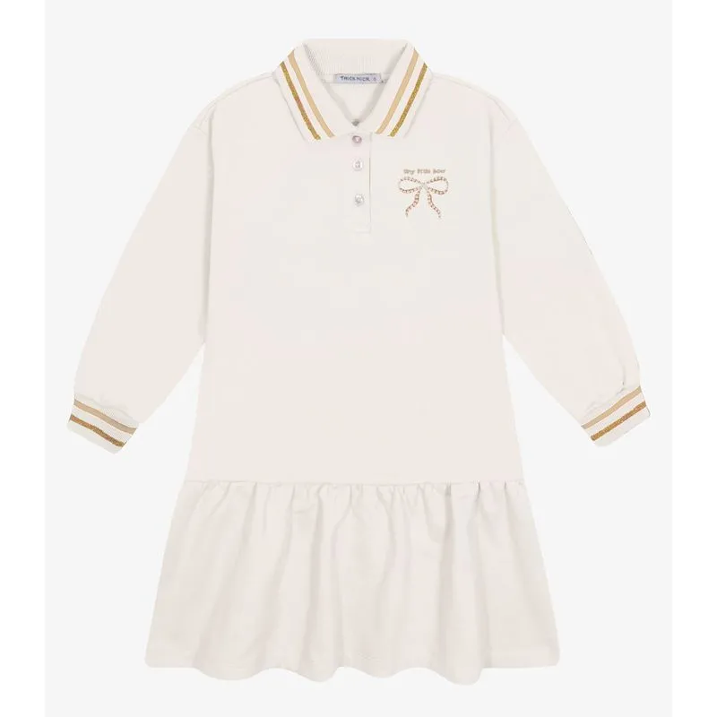 Vestido Manga Longa Trick Nick Bege 8