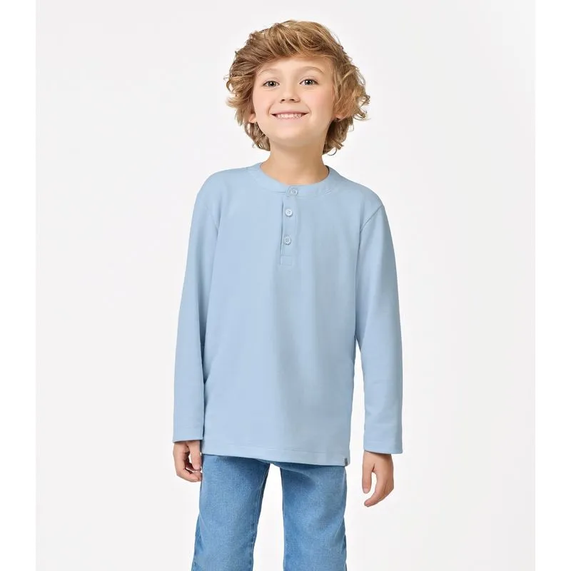 Polo Infantil Manga Longa Menino Trick Nick Azul 6