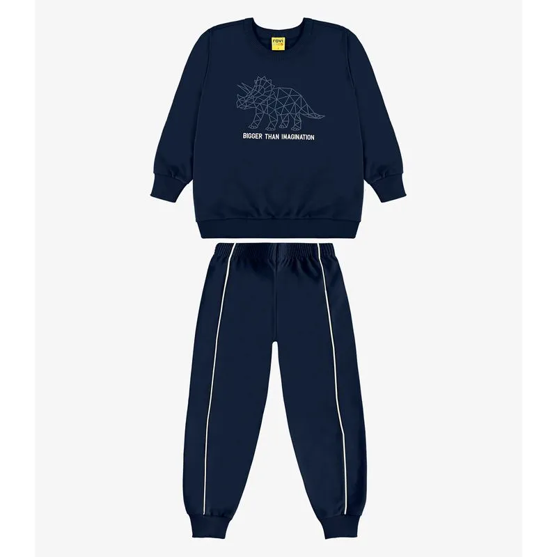 Conjunto Blusão e Calça Moletom Rovi Kids Azul 2