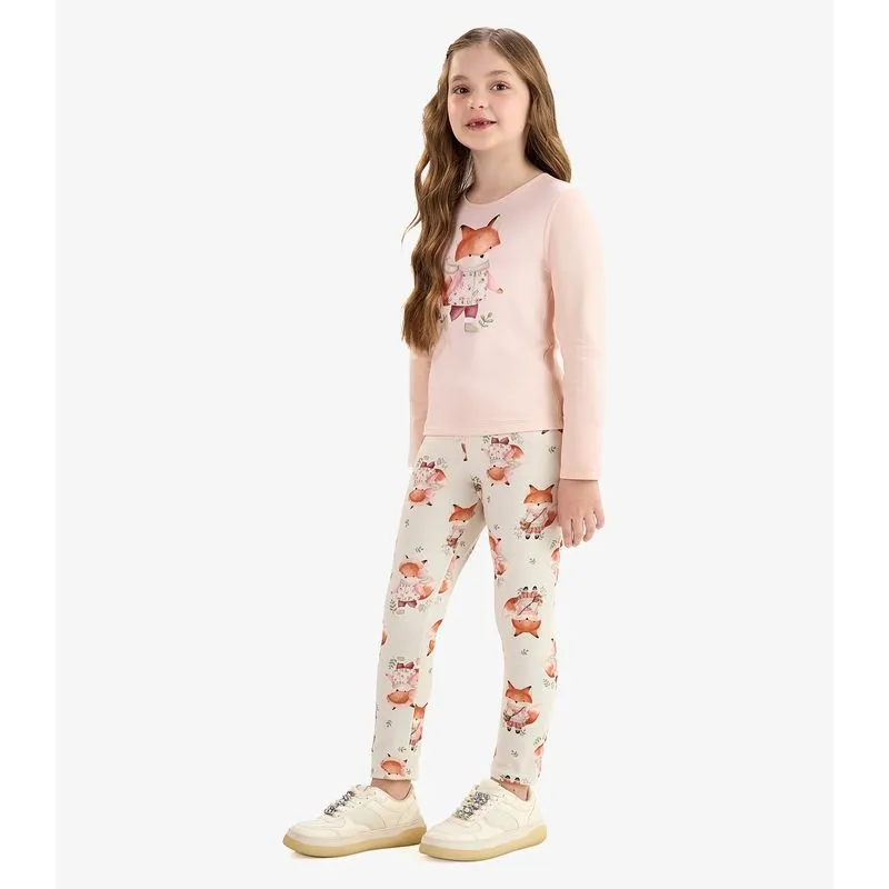 Legging Malha Soft Touch Rovi Kids Bege 3