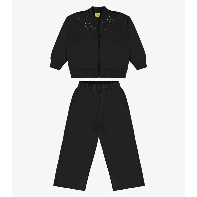 Conjunto Jaqueta com Wide Leg Moletom Rovi Kids Preto 4