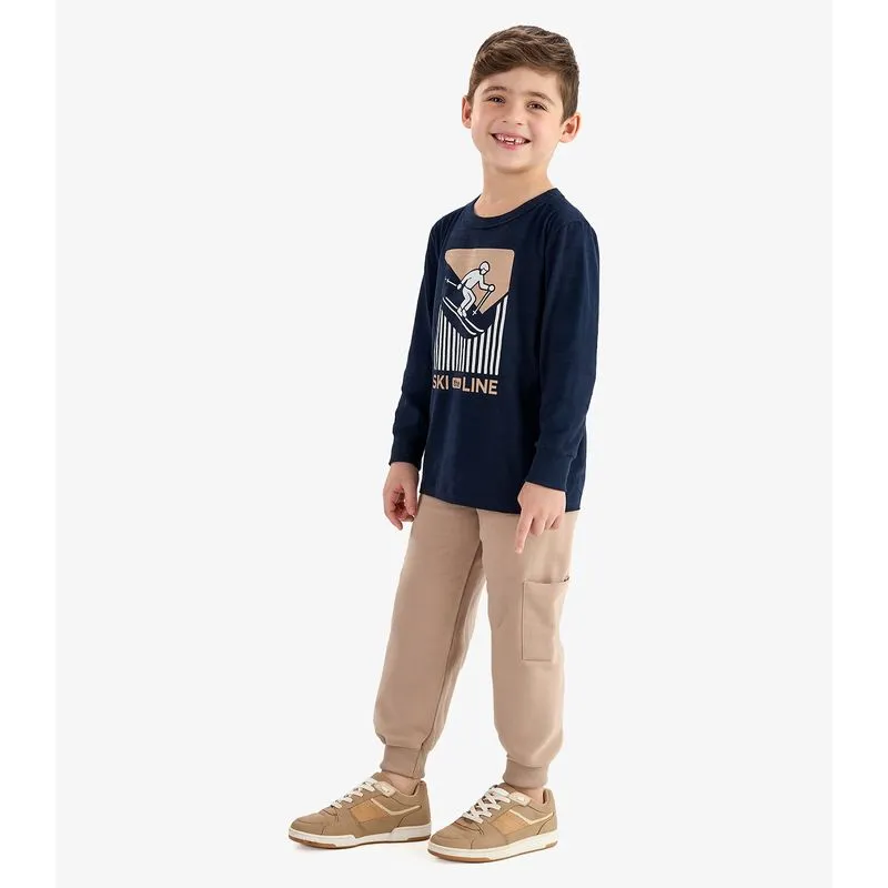 Conjunto Camiseta com Calça Meia Malha Rovi Kids Azul 4