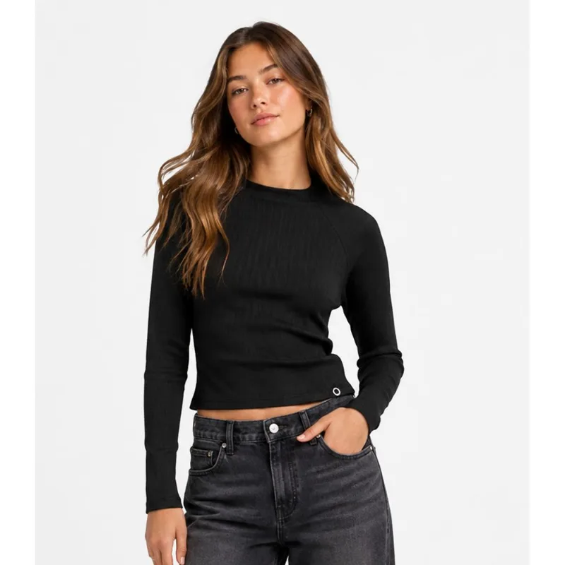Blusa Juvenil Manga Longa Ribana Minty Preto 18