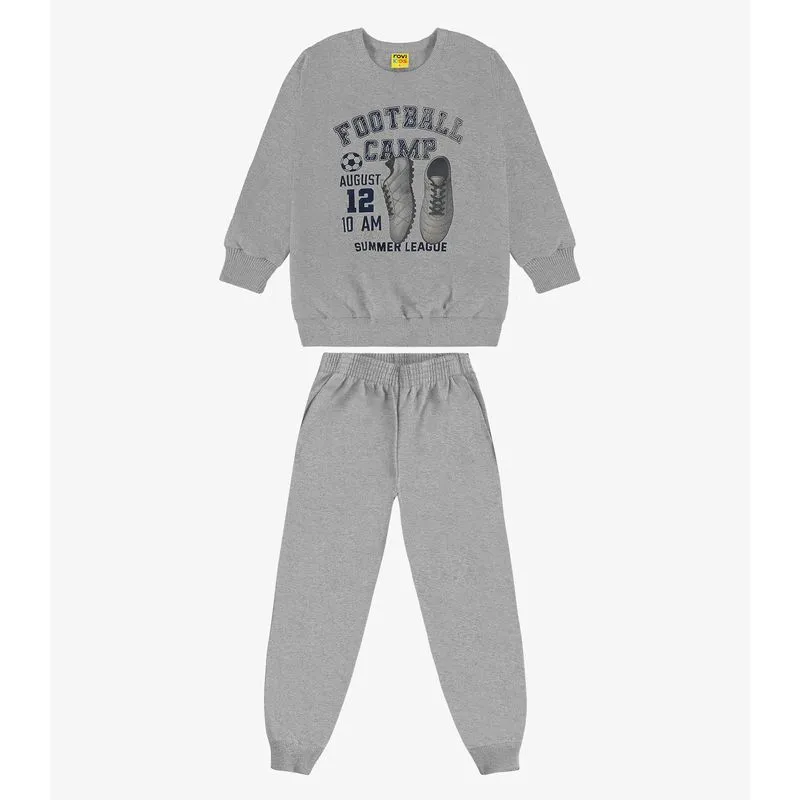 Conjunto Blusão com Calça Moletom Rovi Kids Cinza 4