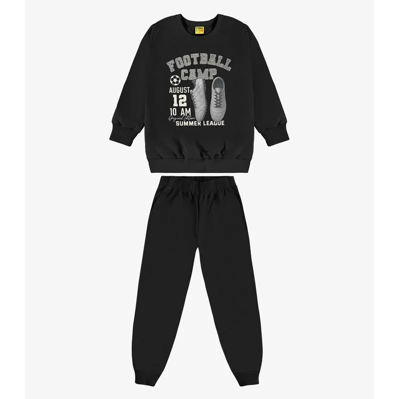 Conjunto Blusão com Calça Moletom Rovi Kids Preto 6