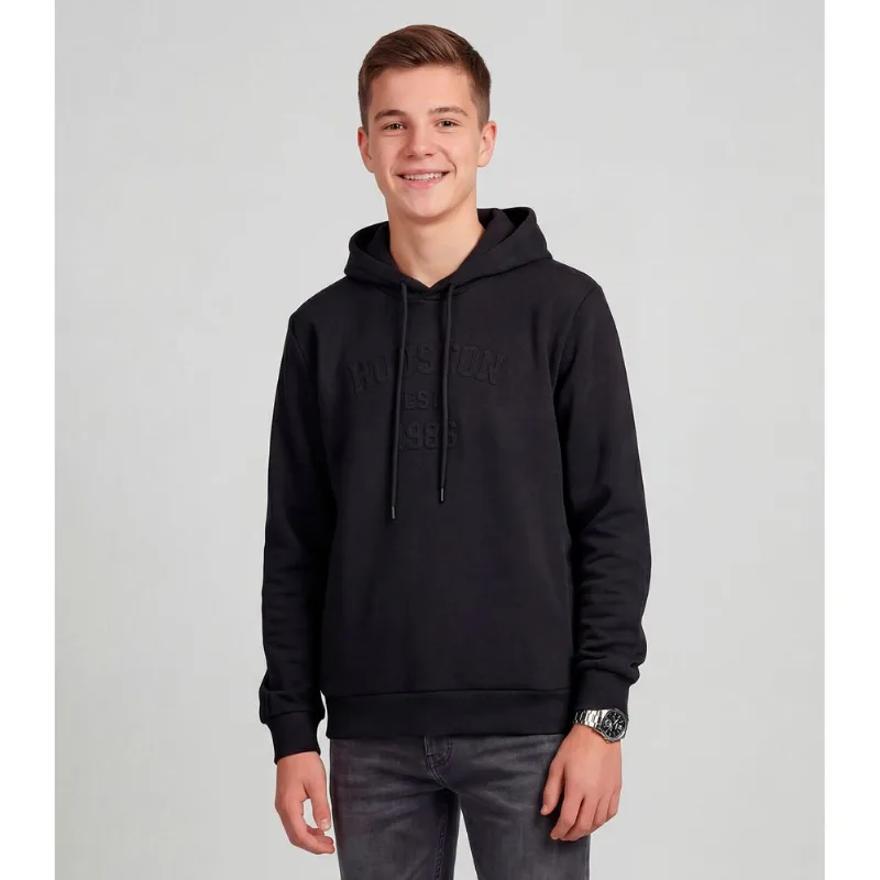 Blusão Juvenil Piquet Com Capuz E Bordado Minty Preto 14