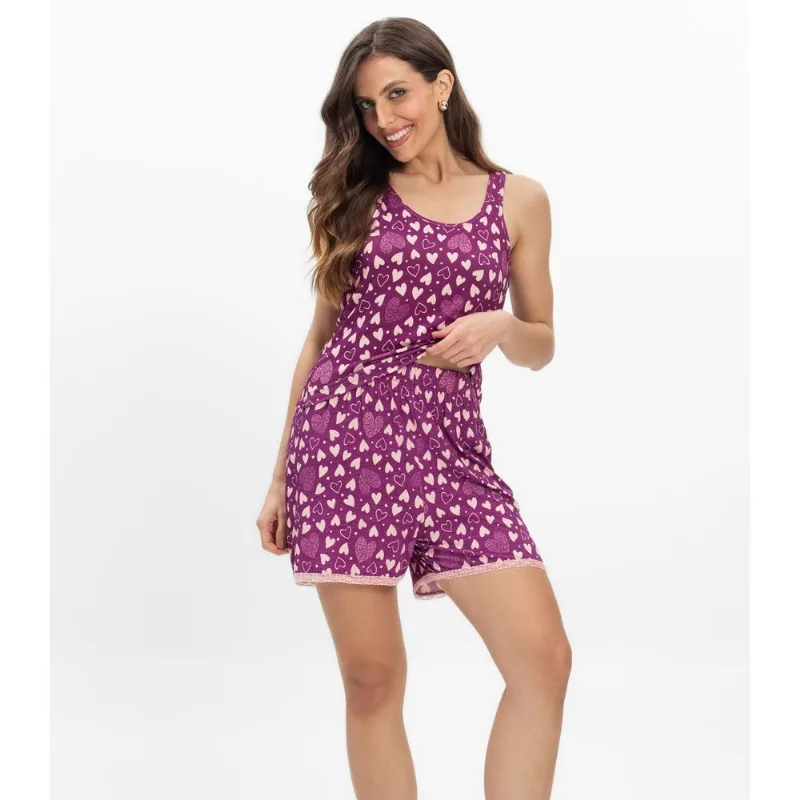 Regata De Pijama Feminino Regata Infinita Cor Rosa G