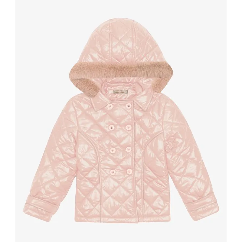 Jaqueta Puffer com Capuz Feminino Trick Nick Rosa 6