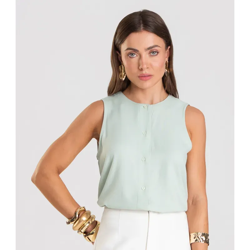 Colete Feminino em Tecido Viscose Dianna Verde P