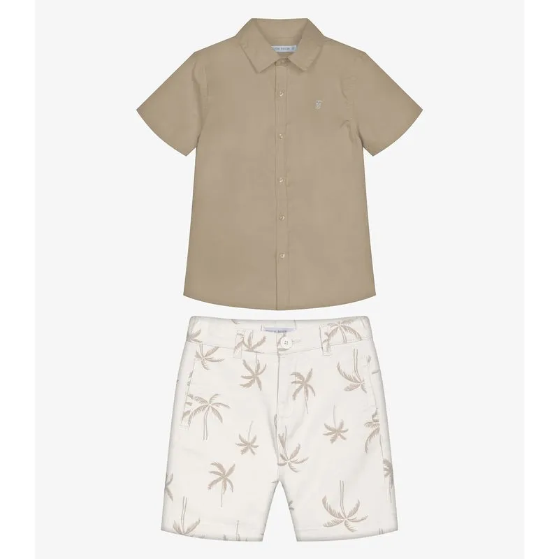 Conjunto Infantil Camisa Com Bermuda Trick Nick Marrom 8