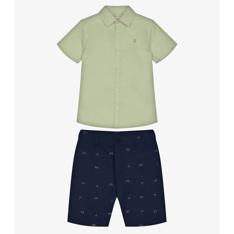 Conjunto Infantil Camisa Com Bermuda Trick Nick Verde 6