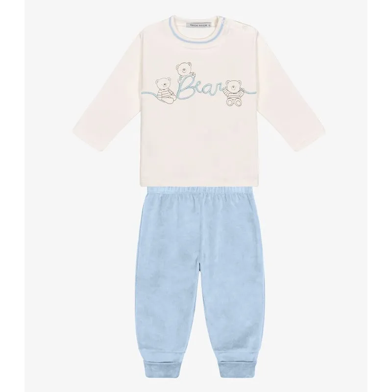 Conjunto Blusa com Calça Azul G
