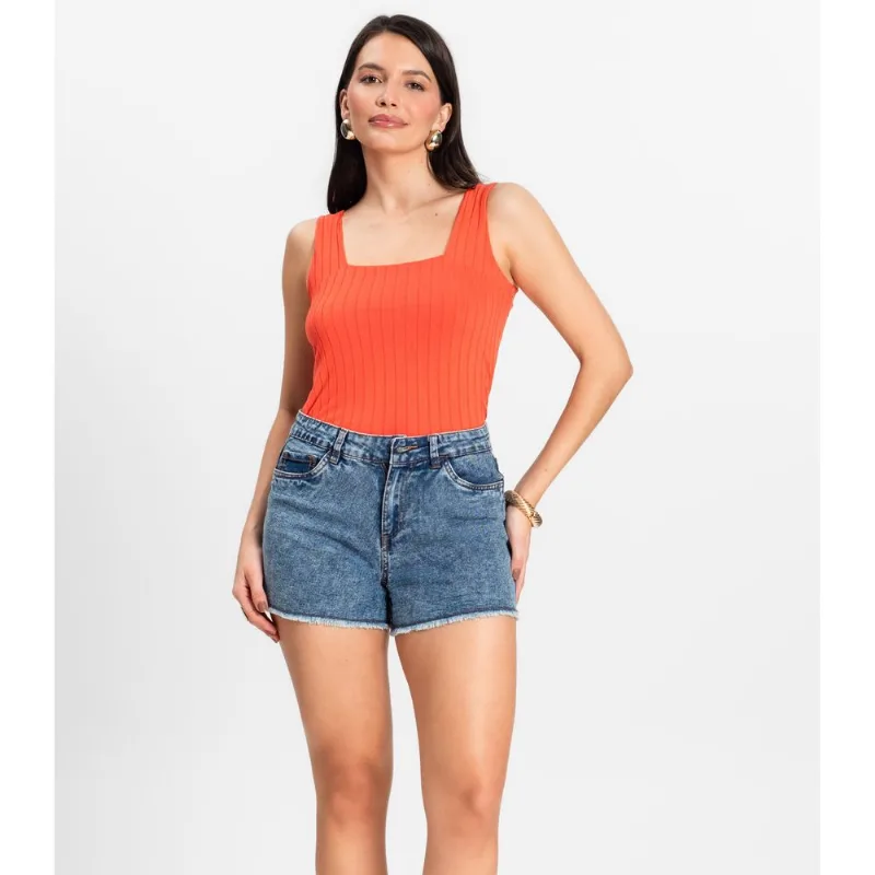 Shorts Jeans Feminino Adulto Básico Select Azul 38
