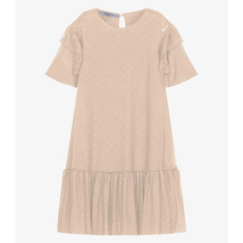 Vestido Infantil Meia Malha Estampado Trick Nick Rosa 10