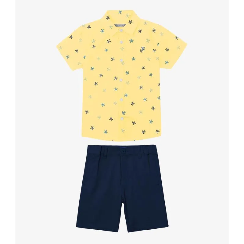 Conjunto Camisa Polo Com Bermuda Trick Nick Amarelo 4
