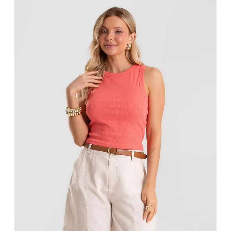 Regata Cropped Feminina Ribana Rovitex Laranja P