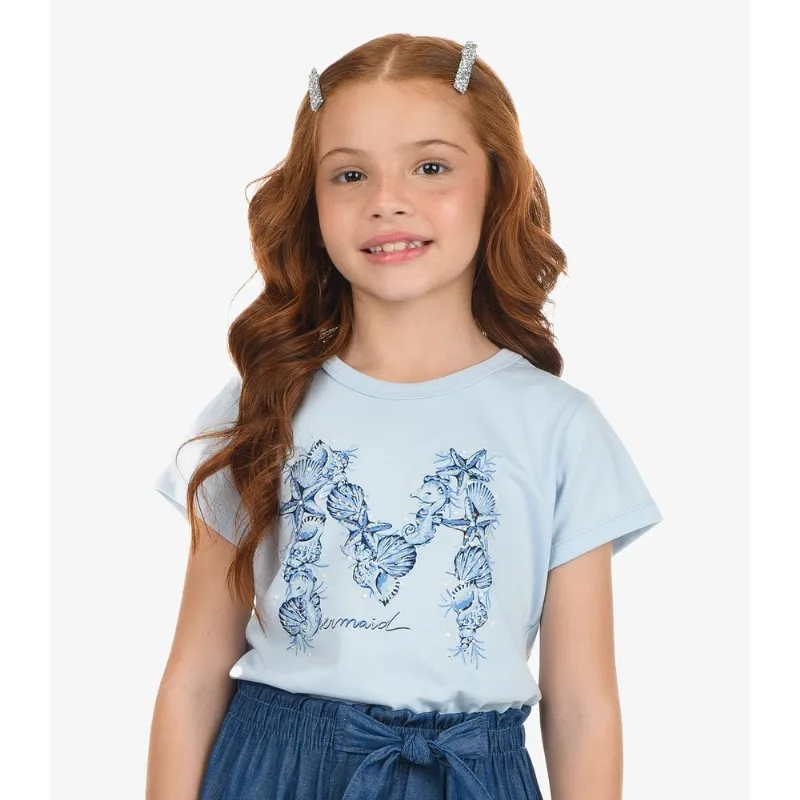 Blusa Feminina Meia Malha Rovi Kids Azul 2