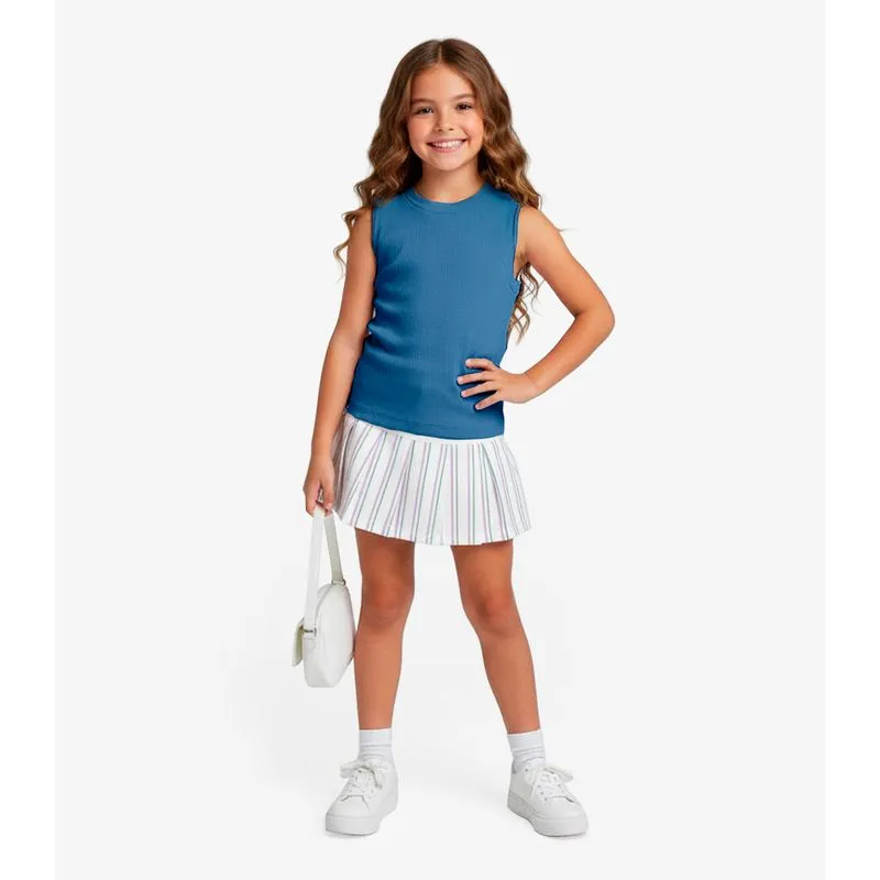Regata Básica Infantil Menina Lisa Soletex Azul 8