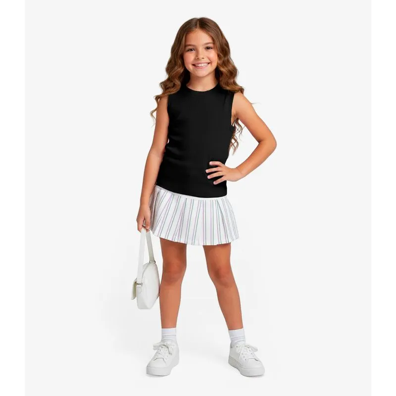 Regata Básica Infantil Menina Lisa Soletex Preto 8