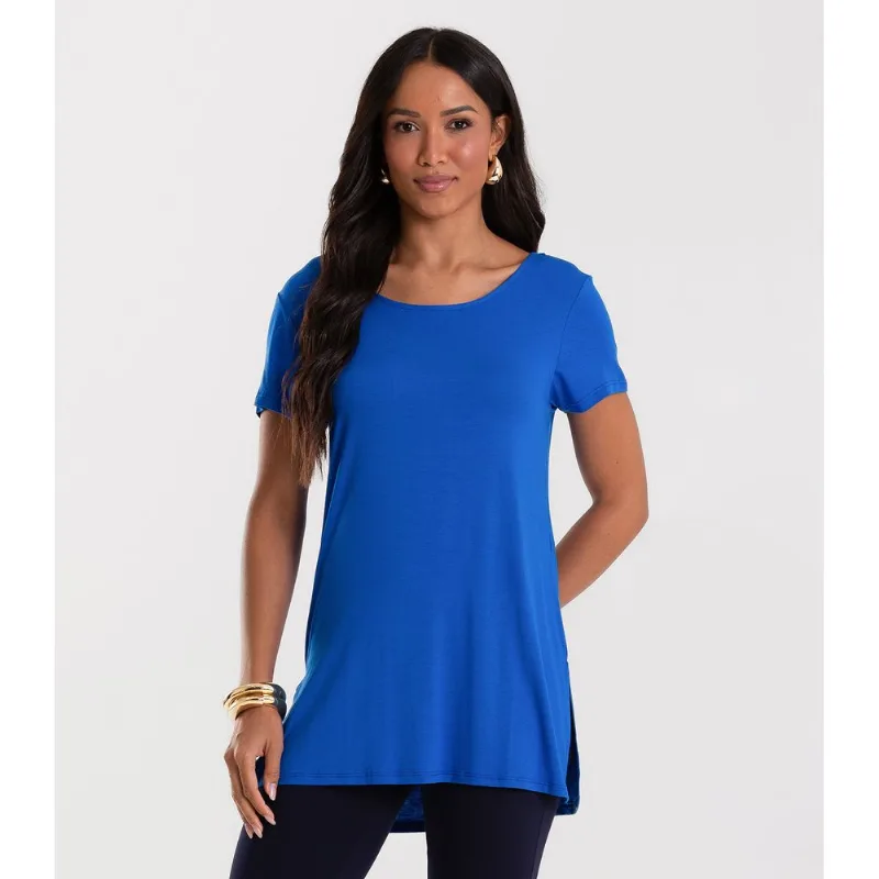 Blusa Básica Alongada Feminina Rovitex Azul M