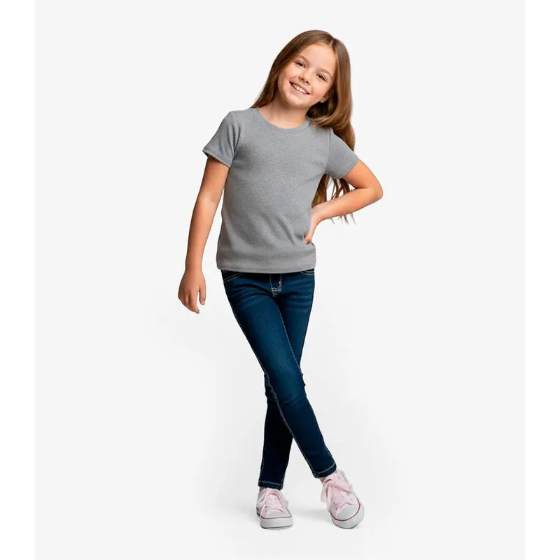 Blusa Infantil Unissex Manga Curta Básica Soletex Cinza 10