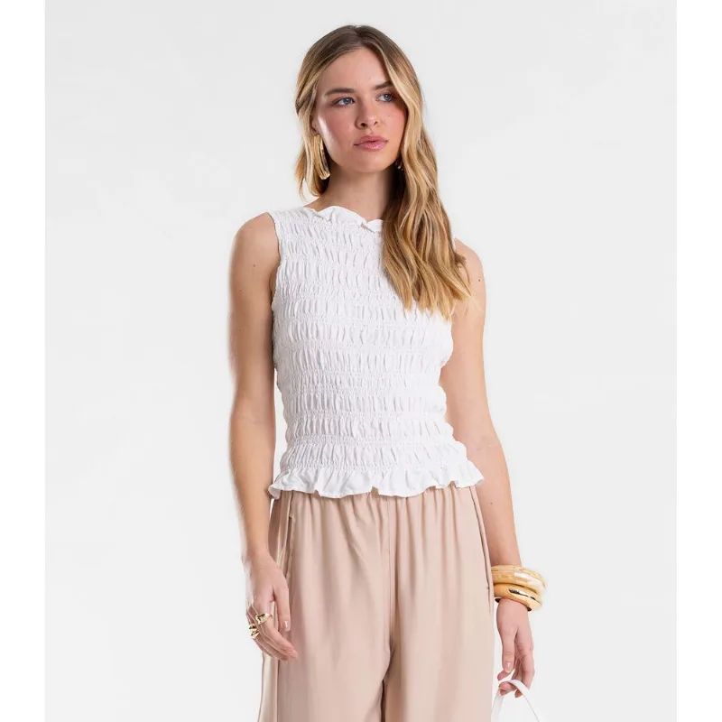 Regata Feminina Em Viscose Com Lastex Endless Bege P