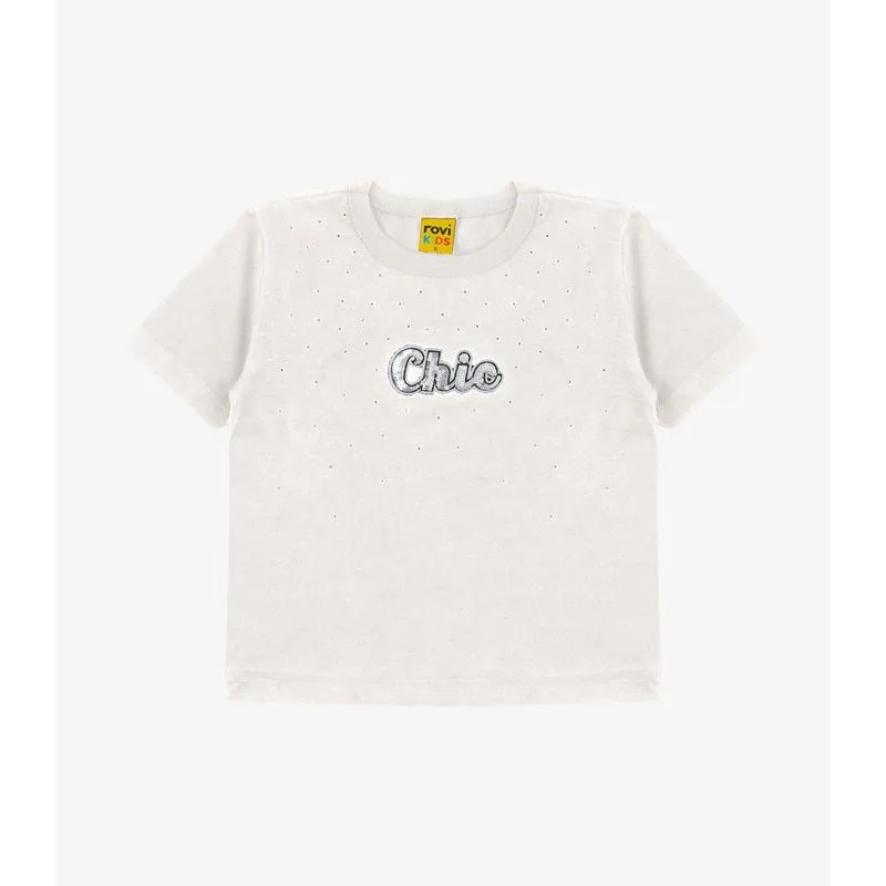 T-Shirt Feminina Meia Malha Rovi Kids Bege 16
