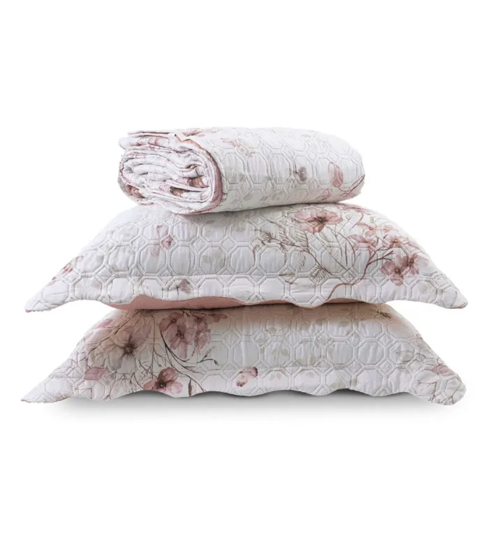 Kit Cobre Leito Matelassê Casal Appel Rosa UN / Rosa