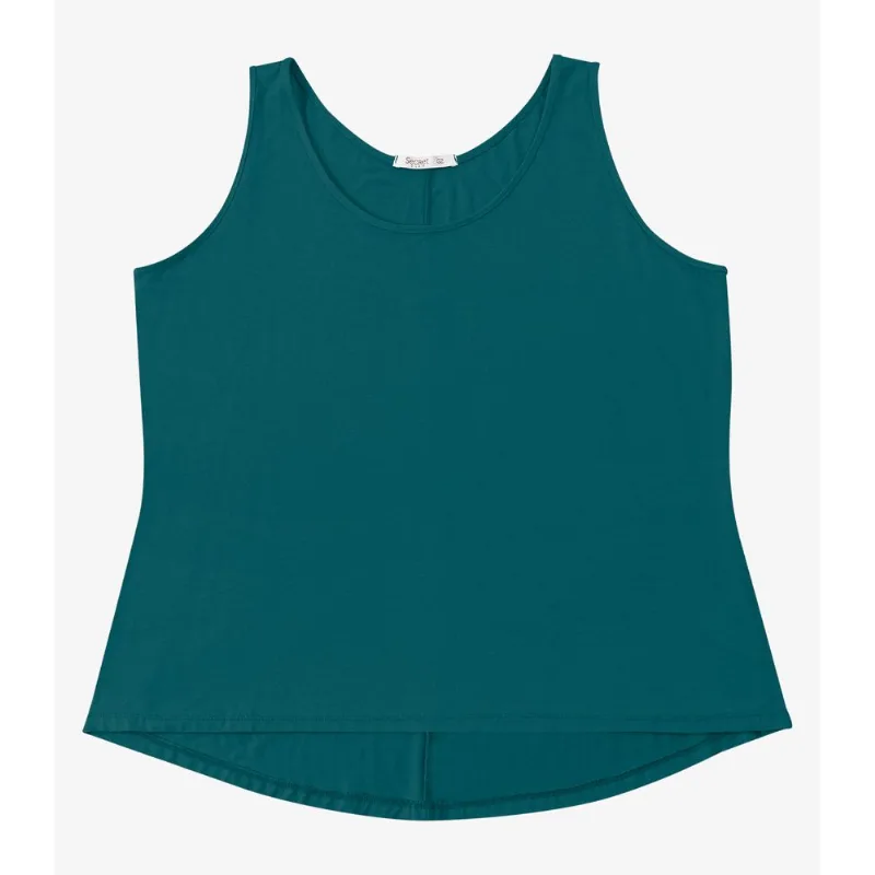 Regata Feminina Plus Size Secret Glam Verde Plus G2