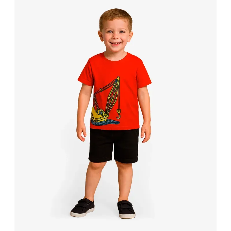 Conjunto Infantil Camiseta com Bermuda Select Vermelho 3